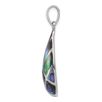 Sterling Silver Abalone Teardrop Pendant – view 2