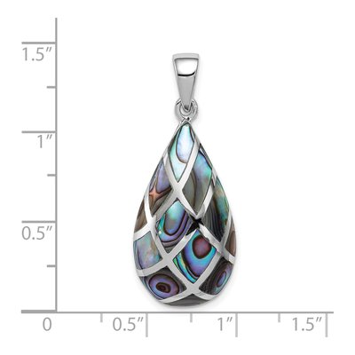 Sterling Silver Abalone Teardrop Pendant – view 3