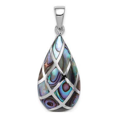 Sterling Silver Abalone Teardrop Pendant