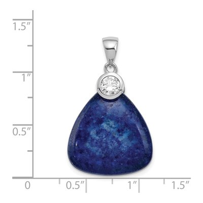 Sterling Silver CZ Lazuli Pendant – view 4