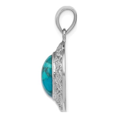 Sterling Silver Turquoise Reconstituted Pendant – view 2