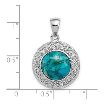 Sterling Silver Turquoise Reconstituted Pendant – view 3