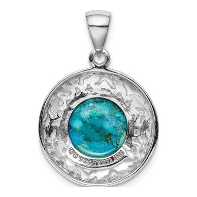 Sterling Silver Turquoise Reconstituted Pendant – view 4