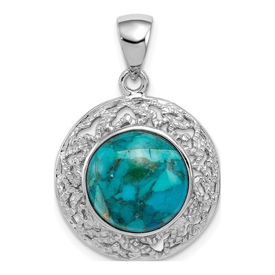 Sterling Silver Turquoise Reconstituted Pendant