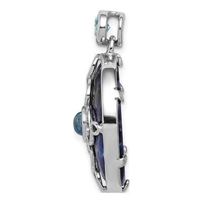 Sterling Silver Sky Blue Topaz Sodalite Pendant – view 3
