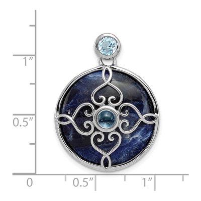 Sterling Silver Sky Blue Topaz Sodalite Pendant – view 4