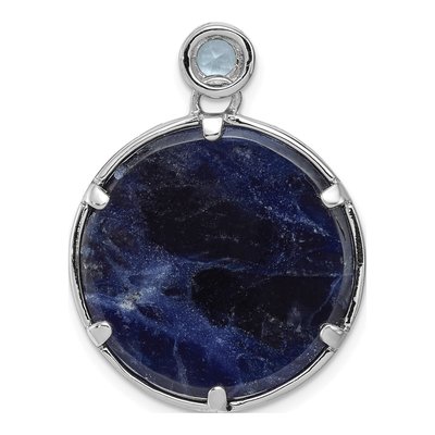 Sterling Silver Sky Blue Topaz Sodalite Pendant – view 5