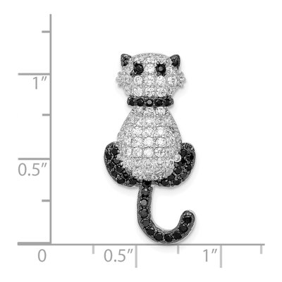 Sterling Silver CZ Cat Slide Pendant – view 4