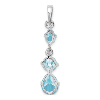 Sterling Silver Swiss Blue Topaz Pendant – view 4