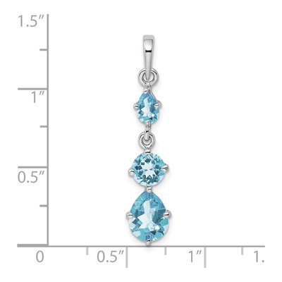 Sterling Silver Swiss Blue Topaz Pendant – view 5