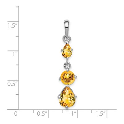 Sterling Silver Citrine Natural Pendant – view 4