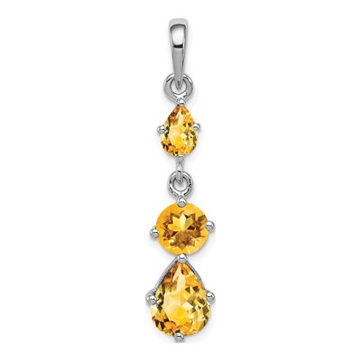 Sterling Silver Citrine Natural Pendant