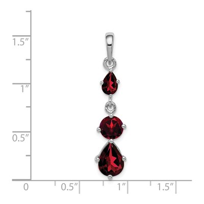 Sterling Silver Garnet Natural Pendant – view 4