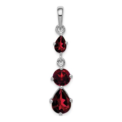 Sterling Silver Garnet Natural Pendant
