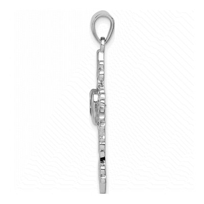 Sterling Silver Amethyst Heart Cross Pendant – view 3