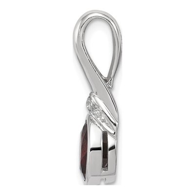 Sterling Silver Garnet & CZ Pendant – view 3