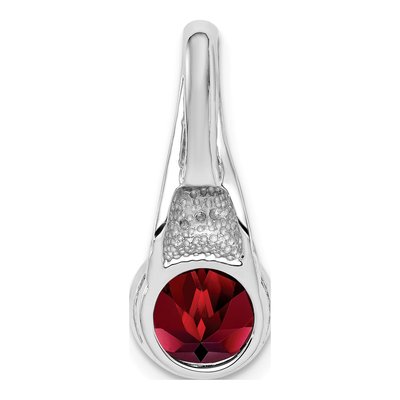 Sterling Silver Garnet & CZ Pendant – view 4