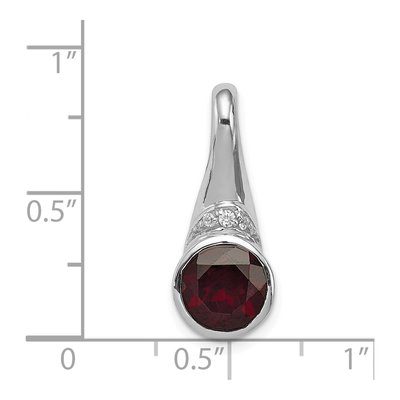 Sterling Silver Garnet & CZ Pendant – view 5
