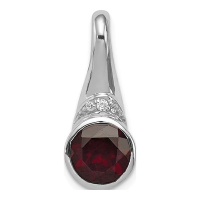 Sterling Silver Garnet & CZ Pendant