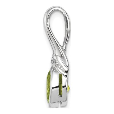 Sterling Silver Peridot & CZ Pendant – view 3