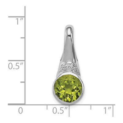 Sterling Silver Peridot & CZ Pendant – view 5