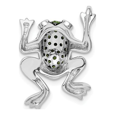 Sterling Silver White Topaz Frog Pendant – view 5