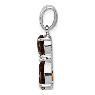 Sterling Silver Smoky Quartz & Diamond Pendant – view 3