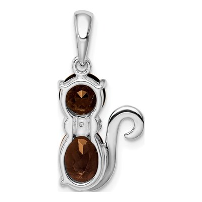Sterling Silver Smoky Quartz & Diamond Pendant – view 5