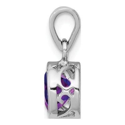 Sterling Silver Amethyst Round Pendant – view 3
