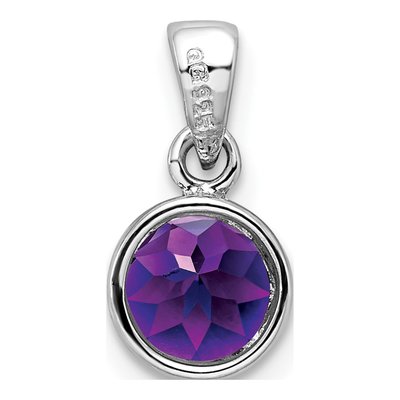 Sterling Silver Amethyst Round Pendant – view 5
