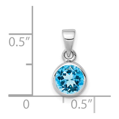 Sterling Silver Sky Blue Topaz Round Pendant – view 4