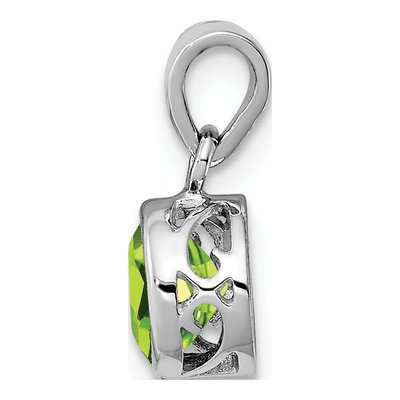 Sterling Silver Peridot Round Pendant – view 3