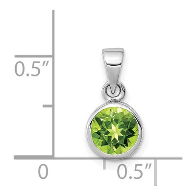 Sterling Silver Peridot Round Pendant – view 4