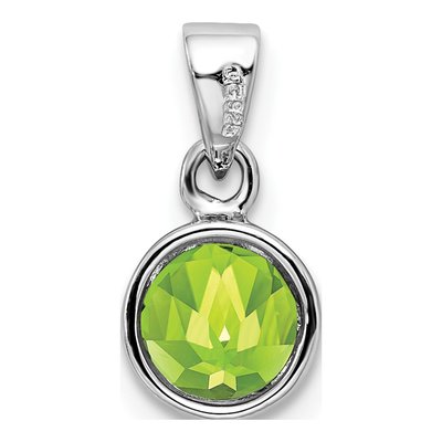 Sterling Silver Peridot Round Pendant – view 5