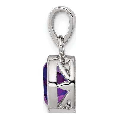 Sterling Silver Amethyst Oval Pendant – view 3