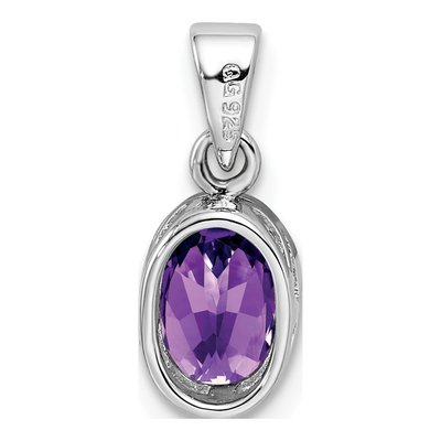 Sterling Silver Amethyst Oval Pendant – view 5