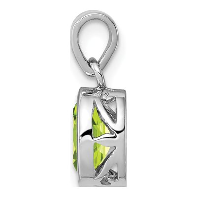 Sterling Silver Peridot Oval Pendant – view 3