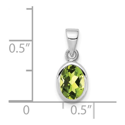 Sterling Silver Peridot Oval Pendant – view 4