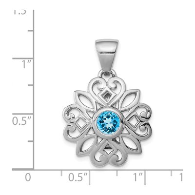 Sterling Silver Swiss Blue Topaz Pendant – view 5
