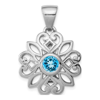 Sterling Silver Swiss Blue Topaz Pendant