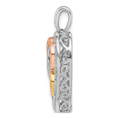 Sterling Silver Diamond Heart Pendant – view 3
