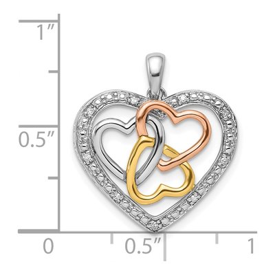 Sterling Silver Diamond Heart Pendant – view 4
