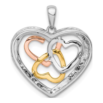 Sterling Silver Diamond Heart Pendant – view 5