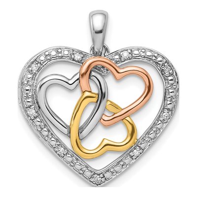 Sterling Silver Diamond Heart Pendant