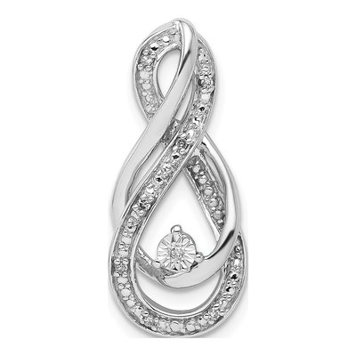 Sterling Silver Diamond Infinity Slide Pendant