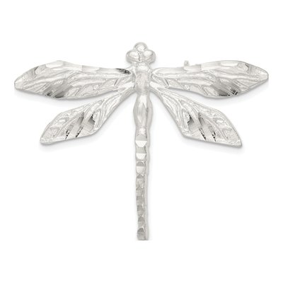 Sterling Silver Diamond-Cut Dragonfly Pin
