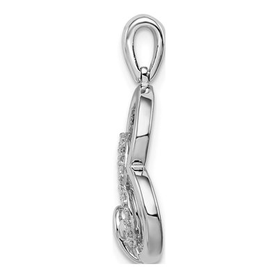 Sterling Silver 1/15 ct tw Diamond Hearts Pendant – view 3
