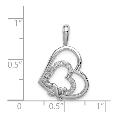 Sterling Silver 1/15 ct tw Diamond Hearts Pendant – view 4