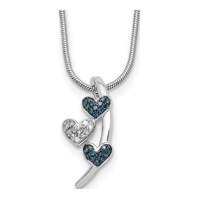 Sterling Silver 1/10 ct tw Diamond Heart Slide Pendant