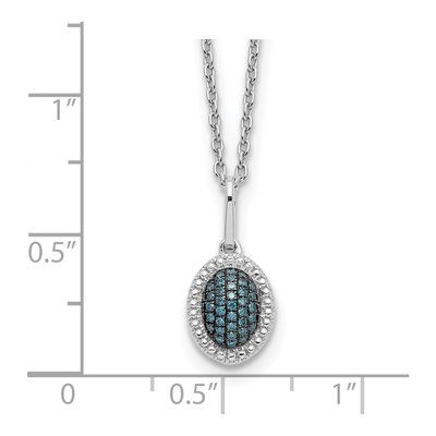 Sterling Silver 1/10 ct tw Diamond Oval Pendant Necklace – view 7